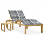 Aia p&auml;evitustool laua ja istmepadjaga, immutatud m&auml;nnipuit