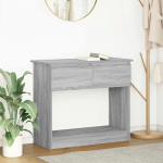 Konsoollaud sahtlitega, hall sonoma tamm, 85,5x38,5x74,5 cm