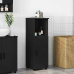 Vannitoa kapp uksega must 30 x 35 x 95 cm tehispuit & metall