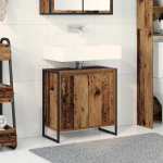 Vannitoa kapp ladustamisega vana puit 60 x 30 x 60 cm tehispuit
