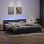Kontinentaalvoodi madrats ja led, tumehall, 180x210 cm, samet