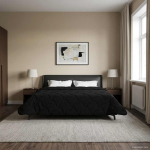 Suvised teki must 240 x 260 cm mikrokiud ja teddy villa