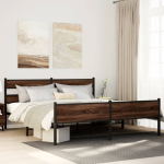 Metallist voodiraam ilma madratsita pruun tamm 180x200 cm