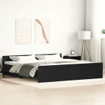 Voodiraam ilma madratsita, must tamm, 200x200 cm, tehispuit