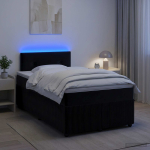Vedruvoodi madratsiga led-ribadega must 120 x 190 cm samet