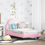 Kuni 3-aastase voodi raam koos peatoega roosa 70 x 140 cm pu