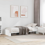 Peatsiga voodiraam valge 80 x 200 cm tehispuit