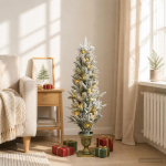 Mini j&otilde;ulupuu 120 cm 100 led-i soe valge pvc ja pe