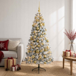 Kunstkuusk koos j&otilde;ulukuuliga 120 cm 150 led-i soe valge