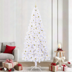 Tehisj&otilde;ulupuu koos 300 led-iga valge 240 cm pvc ja teras
