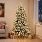 Kunstlik kokkupandav j&otilde;ulupuu 120 cm 150 led-i soe valge