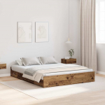 Voodi hoiukohaga raam peaga vana puit 135 x 190 cm tehispuit