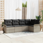 Aia diivanikomplekt ladustamisega 5 pcs helehall pol&uuml;rotang