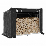 Vidaxl k&uuml;ttepuude riiul vihmakattega 151x80,5x110,5 cm tsingitud teras