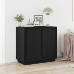 Moodne buffet-k&otilde;rvaltaan must tamm 80 x 34 x 75 cm tehispuit
