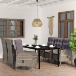 7-osaline aiam&ouml;&ouml;bli komplekt patjadega, hall ja must