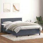 Box vedruvoodi madratsiga tumehall 140x220 cm samet