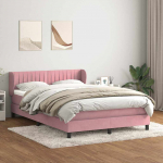 Box vedruvoodi madratsiga roosa 160x220 cm samet