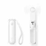 Jisulife Handheld Fan Life8 Mini Portable USB Fan with 2000mAh Power Bank and Flashlight - White