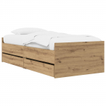 Voodiraam ladustamisega artisan tamm 80 x 200 cm tehispuit