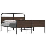 Metallist voodiraam ilma madratsita pruun tamm 150x200 cm