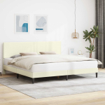 Voodi raam peaga kreemjas 180 x 200 cm korter kangas
