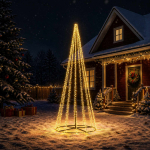 Led j&otilde;ulupuu 385 cm 2460 led-i soe valge teras must
