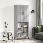 K&otilde;rge kapp, hall sonoma tamm, 69,5 x 34 x 180 cm, tehispuit
