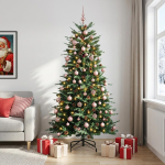 Kunstlik kokkupandav j&otilde;ulupuu 180 cm 300 led-i soe valge
