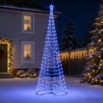 Alusega spiraalne led-j&otilde;ulupuu ekenas 400 cm 588 led-i sinine