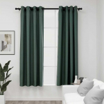 Linase v&auml;limusega pimendavad kardinad 2 tk roheline 140x175 cm
