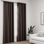 Pimendavad kardinad konksudega, 2 tk pruunikashall 140 x 245 cm