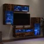 5-osaline telerikappide komplekt led-tuledega, suitsutatud tamm