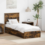 Voodi raam sahtliga suitsetatud tamm 75 x 190 cm tehispuit