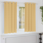 Kardinad r&otilde;ngastega 2 pcs beež 175 x 140 cm pol&uuml;ester