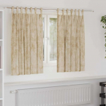 Satiinist kardinad kardinatega 2 pcs cream 140 x 140 cm samet