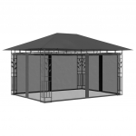 Varjualune s&auml;&auml;sev&otilde;rguga, 4 x 3 x 2,73 m, antratsiit, 180 g/m&sup2;