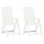 Allalastava seljatoega aiatoolid, 2 tk, plast, valge