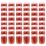 Klaasist moosipurgid valge ja punase kaanega 48 tk, 230 ml
