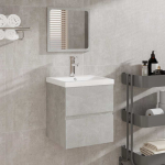 Vannitoakapp peegliga, betoonhall, tehispuit