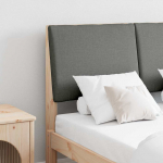 Polsterdatud voodiots tumehall 120 cm tahke m&auml;nd