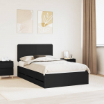 Voodi raam sahtliga peaga must 120 x 190 cm inseneripuit