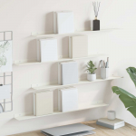 Seinariiul riiuliga ladustamisega 4 pcs valge 80 x 9 x 2,5 cm