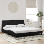 Voodiraam ilma madratsita hanko, must, 180x200 cm, samet