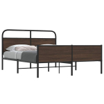 Metallist voodiraam ilma madratsita pruun tamm 160x200 cm