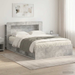 Voodiraam ladustamisega peaga betoonhall 140 x 200 cm tehispuit