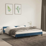 Voodiraam ilma madratsita tumesinine 180x200 cm samet