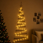 Rippuv j&otilde;ulupuu 150 cm 80 led-i soe valge