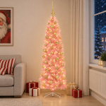 Kitsas kunstkuusk koos j&otilde;ulukuulidega 180 cm 300 led-i