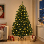 Kunstlik kokkupandav j&otilde;ulupuu 120 cm 150 led-i soe valge